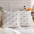 White Ghost Faux Fur Throw Pillow Covers - 18x18in, Set of 2